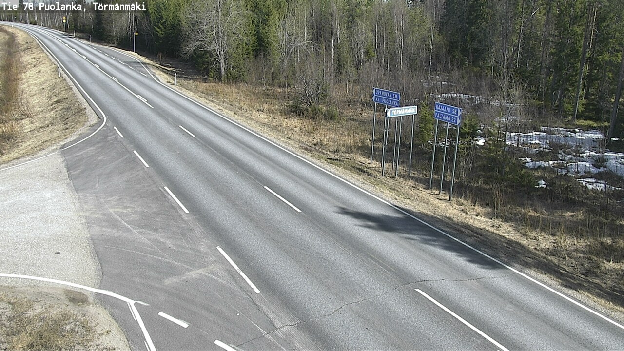 Weather Camera Image Road 78 Puolanka, Törmänmäki, Puolanka, Kainuu