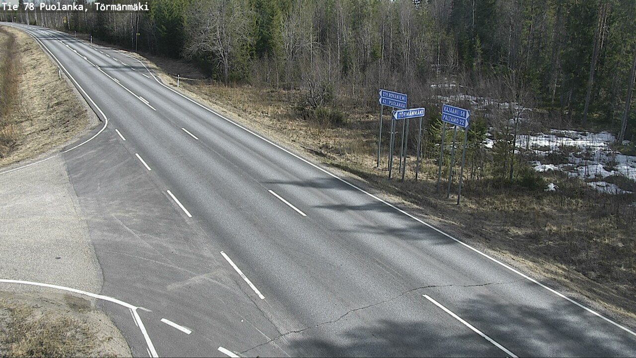 Weather Camera Image Road 78 Puolanka, Törmänmäki, Puolanka, Kainuu