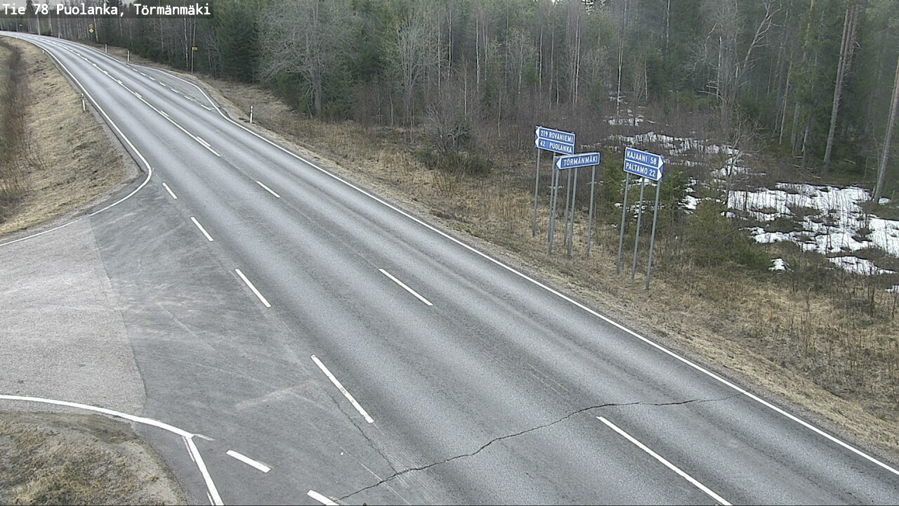 Weather Camera Image Road 78 Puolanka, Törmänmäki, Puolanka, Kainuu