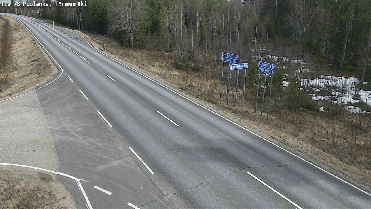 Weather Camera Image Road 78 Puolanka, Törmänmäki, Puolanka, Kainuu
