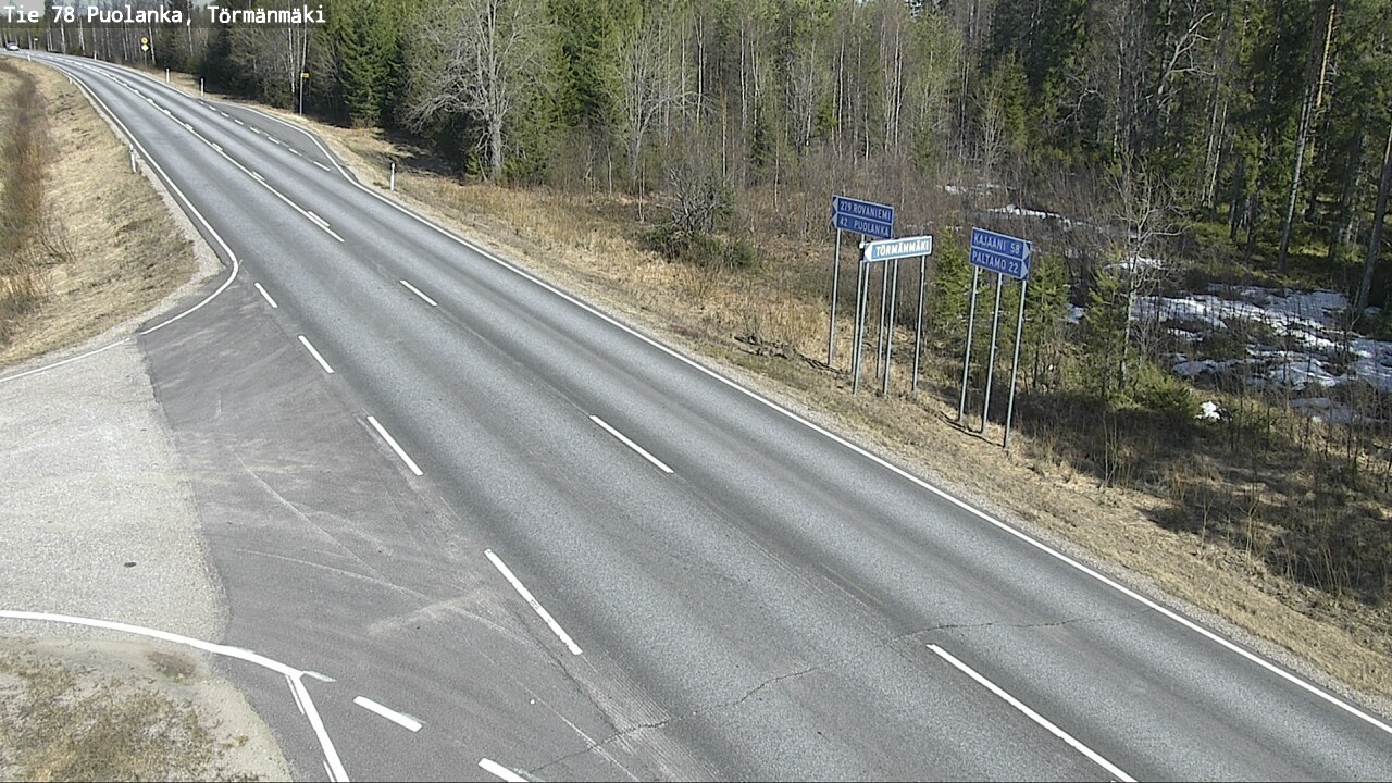 Weather Camera Image Road 78 Puolanka, Törmänmäki, Puolanka, Kainuu