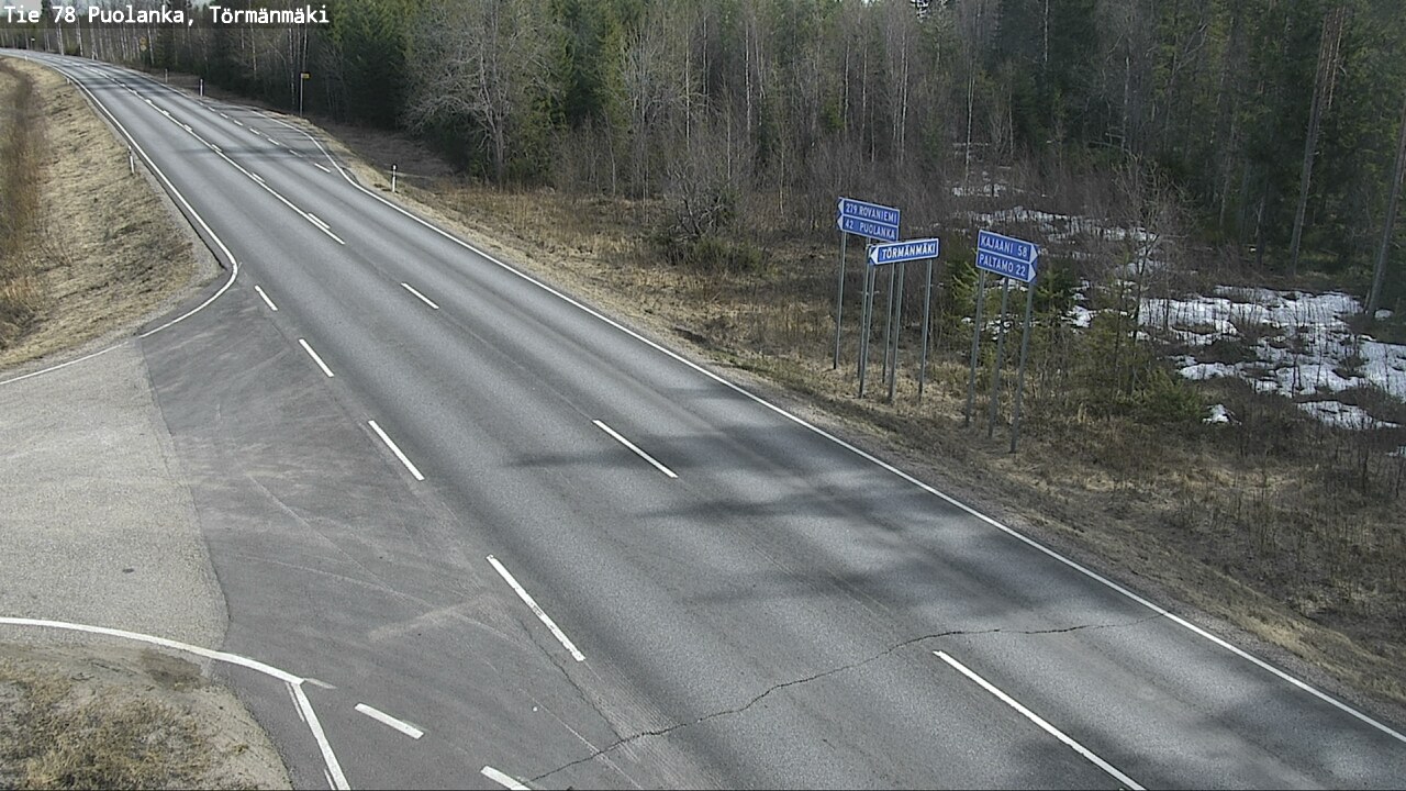 Weather Camera Image Road 78 Puolanka, Törmänmäki, Puolanka, Kainuu