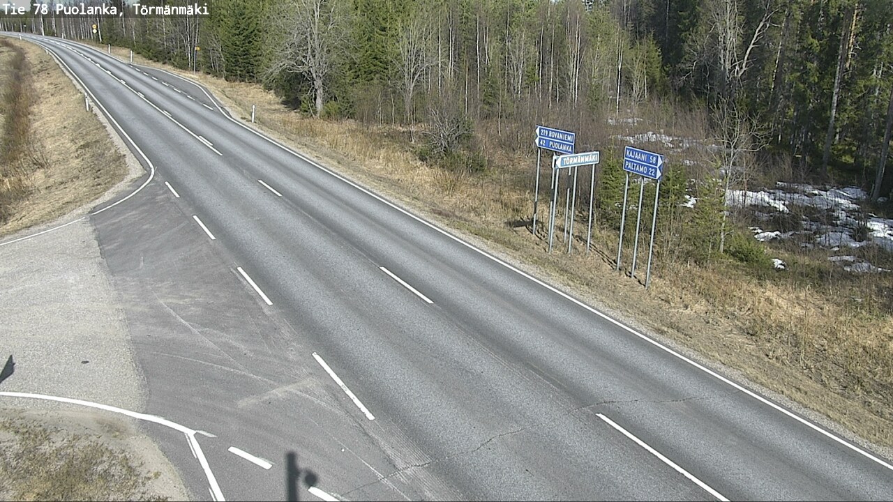 Weather Camera Image Road 78 Puolanka, Törmänmäki, Puolanka, Kainuu