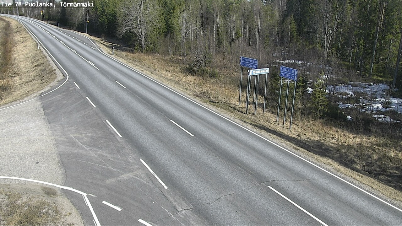 Weather Camera Image Road 78 Puolanka, Törmänmäki, Puolanka, Kainuu