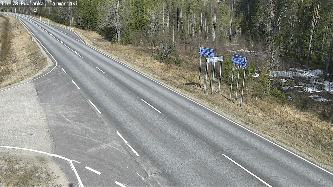 Weather Camera Image Road 78 Puolanka, Törmänmäki, Puolanka, Kainuu