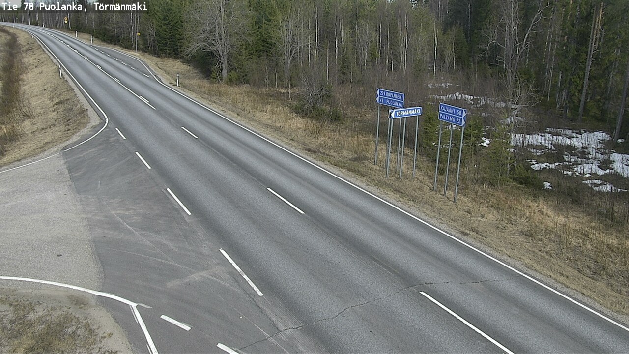 Weather Camera Image Road 78 Puolanka, Törmänmäki, Puolanka, Kainuu