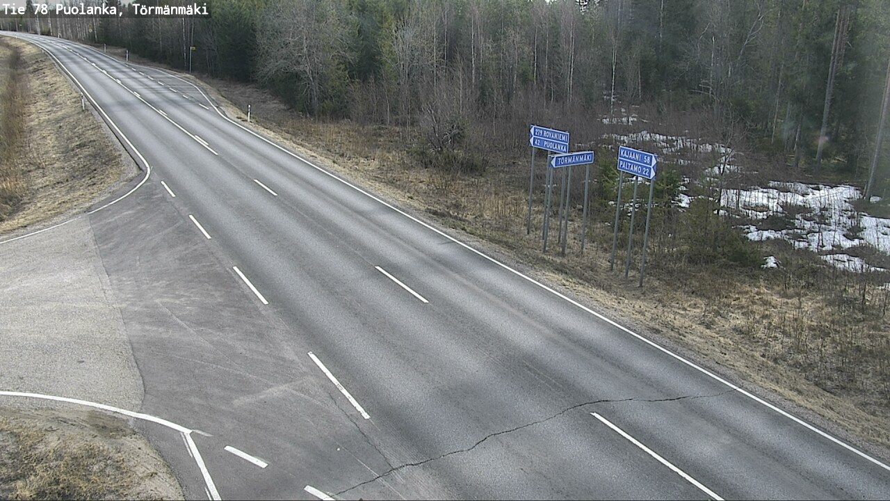 Weather Camera Image Road 78 Puolanka, Törmänmäki, Puolanka, Kainuu