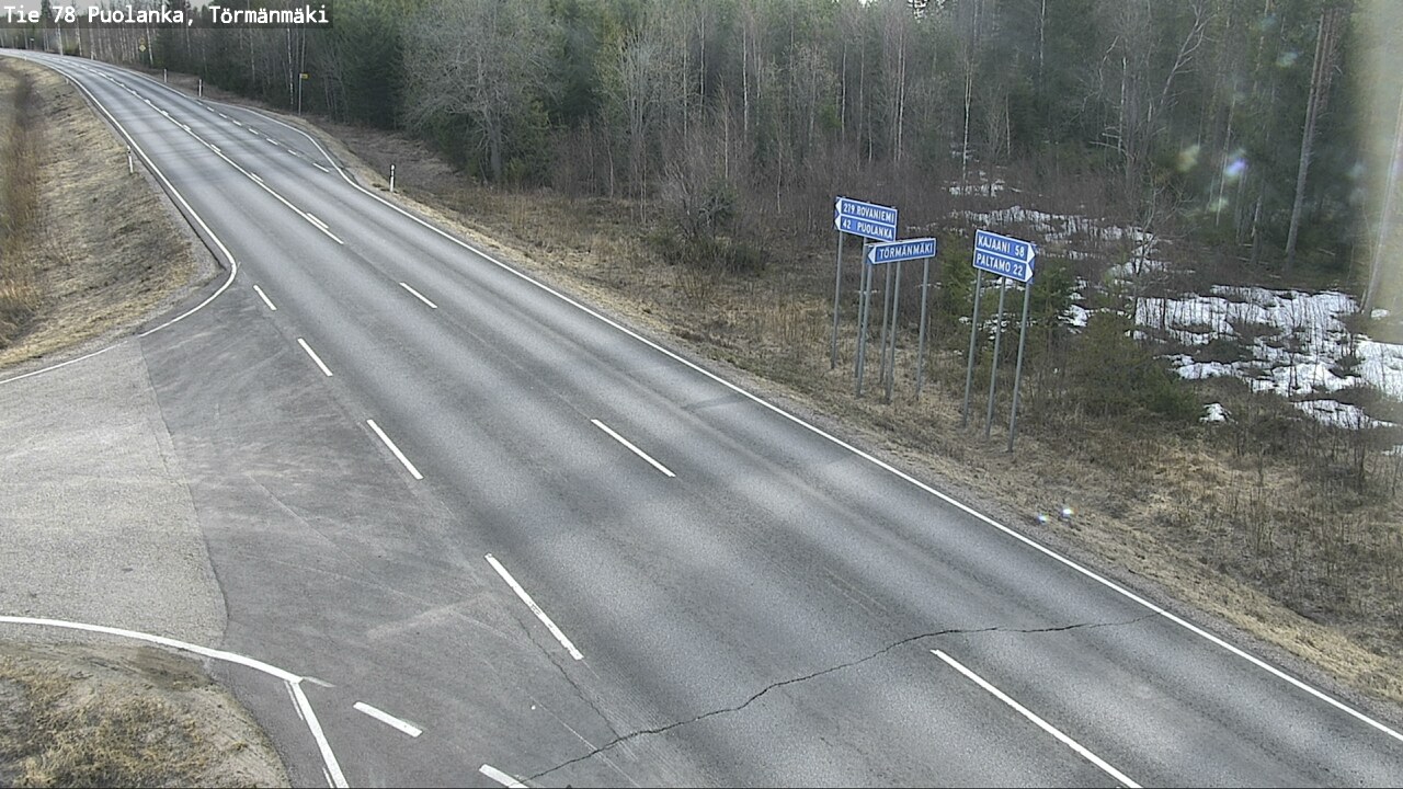 Weather Camera Image Road 78 Puolanka, Törmänmäki, Puolanka, Kainuu