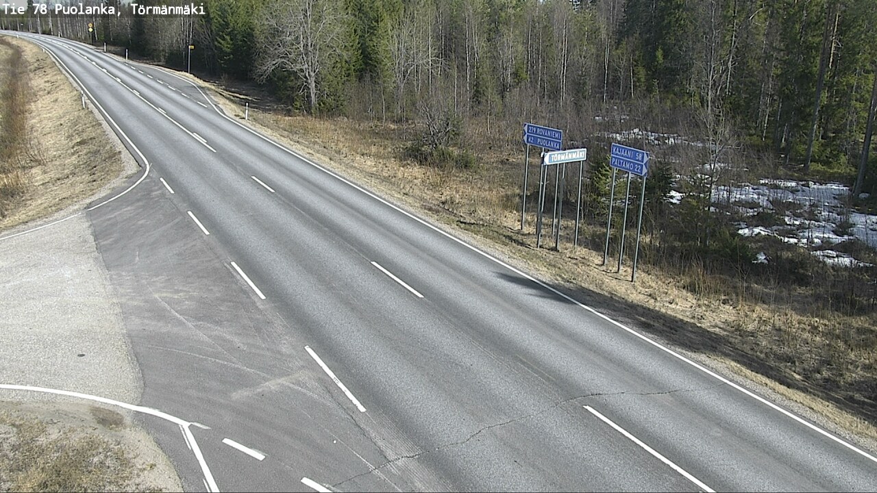 Weather Camera Image Road 78 Puolanka, Törmänmäki, Puolanka, Kainuu