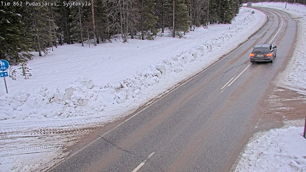 Weather Camera Image Road 862 Pudasjärvi, Syötekylä, Pudasjärvi, Pohjois-Pohjanmaa