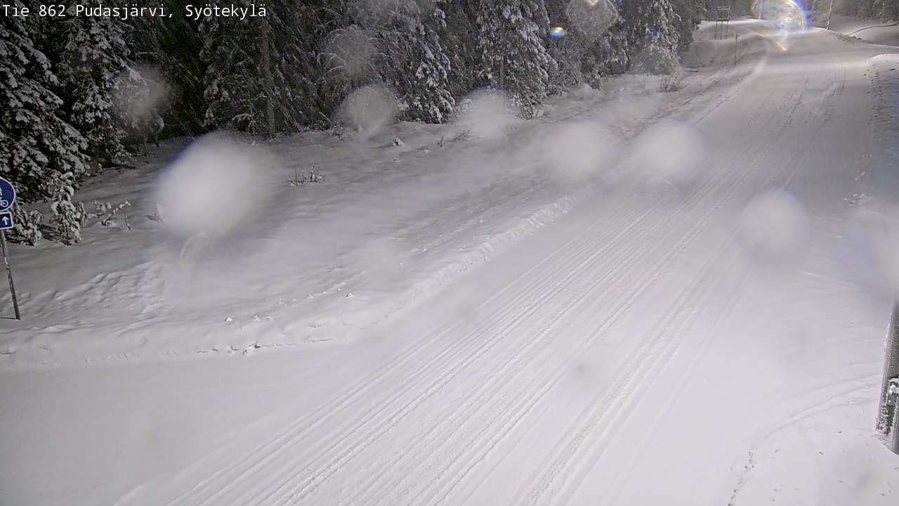 Weather Camera Image Road 862 Pudasjärvi, Syötekylä, Pudasjärvi, Pohjois-Pohjanmaa