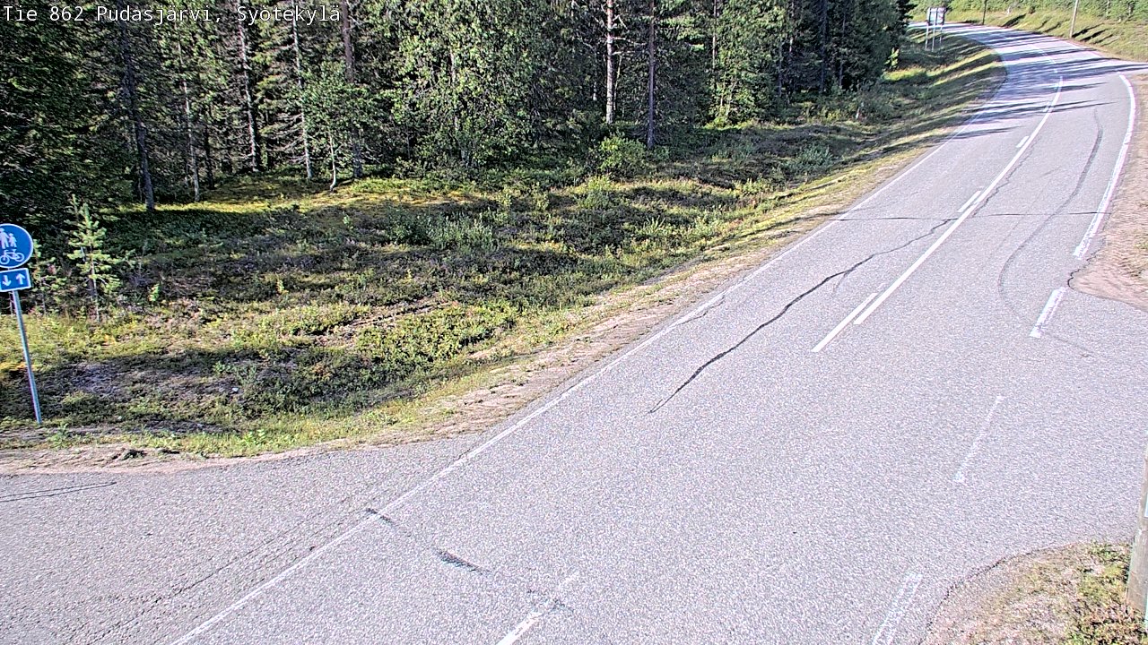 Weather Camera Image Road 862 Pudasjärvi, Syötekylä, Pudasjärvi, Pohjois-Pohjanmaa