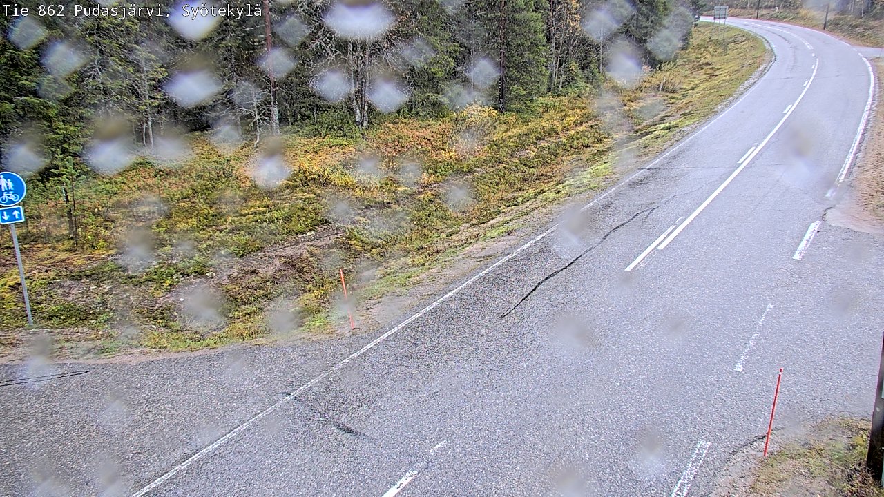 Weather Camera Image Road 862 Pudasjärvi, Syötekylä, Pudasjärvi, Pohjois-Pohjanmaa