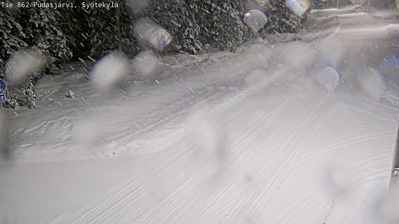 Weather Camera Image Road 862 Pudasjärvi, Syötekylä, Pudasjärvi, Pohjois-Pohjanmaa