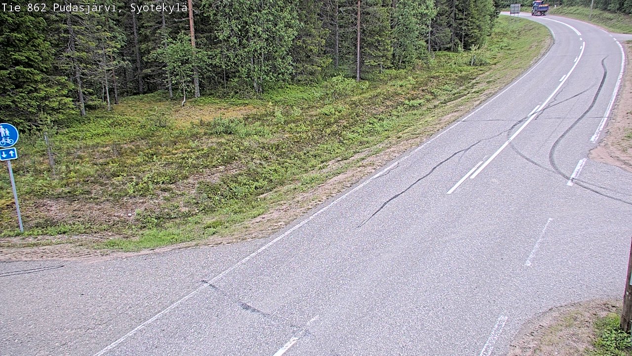 Weather Camera Image Road 862 Pudasjärvi, Syötekylä, Pudasjärvi, Pohjois-Pohjanmaa