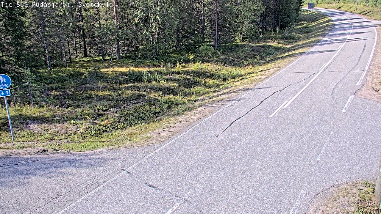 Weather Camera Image Road 862 Pudasjärvi, Syötekylä, Pudasjärvi, Pohjois-Pohjanmaa
