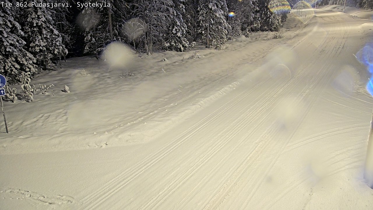 Weather Camera Image Road 862 Pudasjärvi, Syötekylä, Pudasjärvi, Pohjois-Pohjanmaa