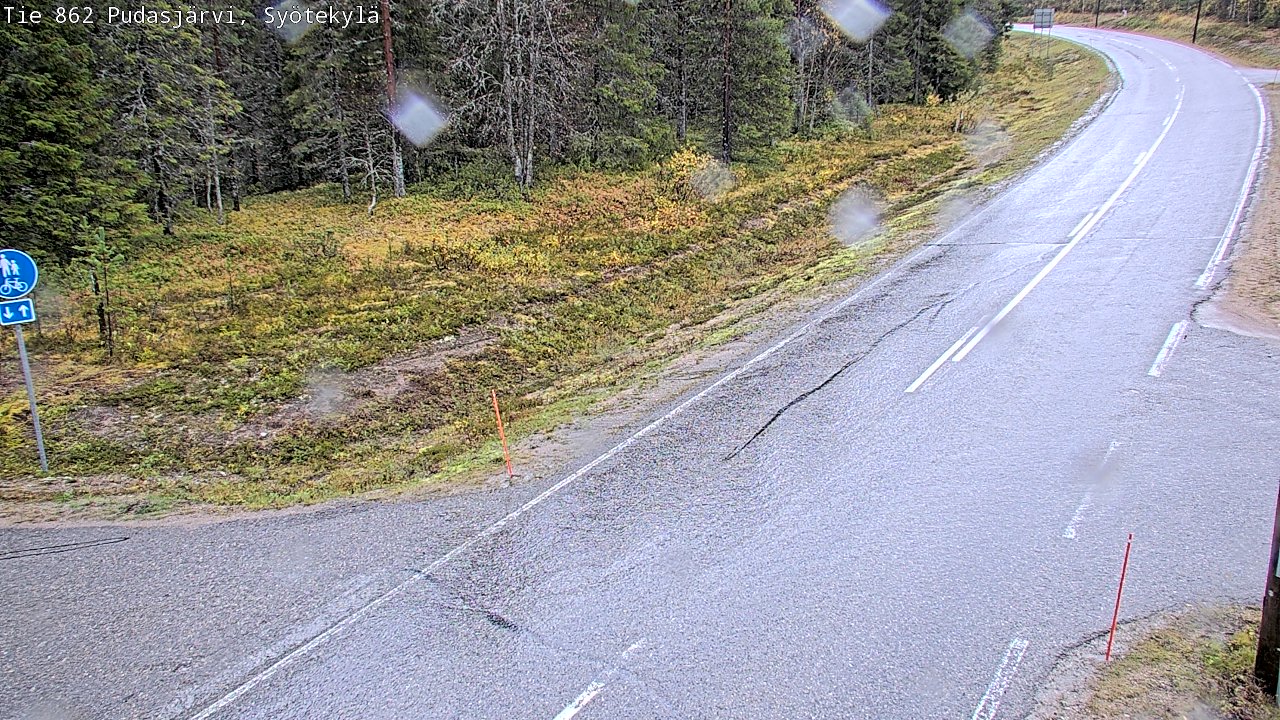 Weather Camera Image Road 862 Pudasjärvi, Syötekylä, Pudasjärvi, Pohjois-Pohjanmaa