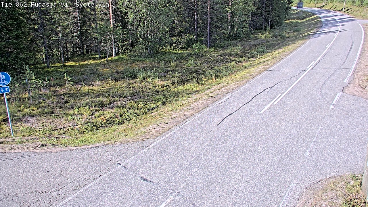 Weather Camera Image Road 862 Pudasjärvi, Syötekylä, Pudasjärvi, Pohjois-Pohjanmaa