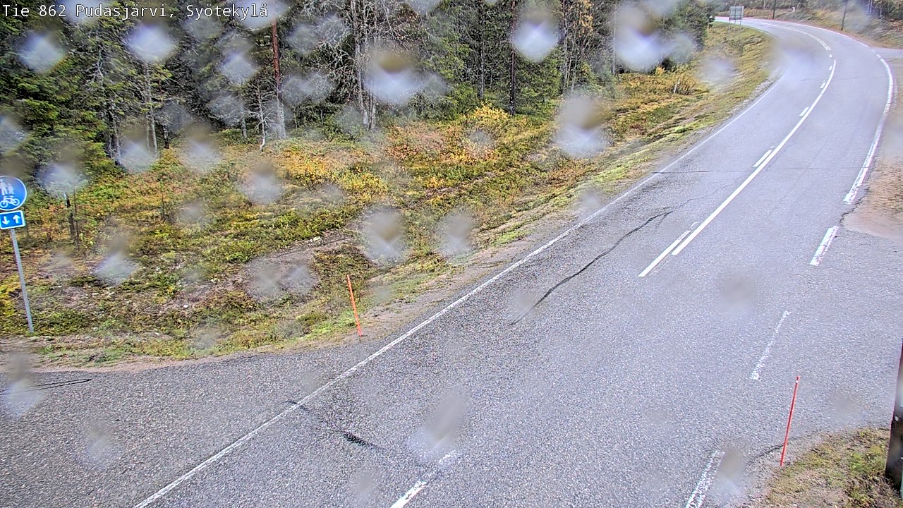 Weather Camera Image Road 862 Pudasjärvi, Syötekylä, Pudasjärvi, Pohjois-Pohjanmaa