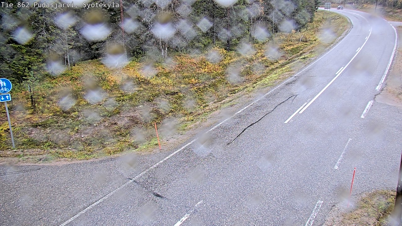 Weather Camera Image Road 862 Pudasjärvi, Syötekylä, Pudasjärvi, Pohjois-Pohjanmaa