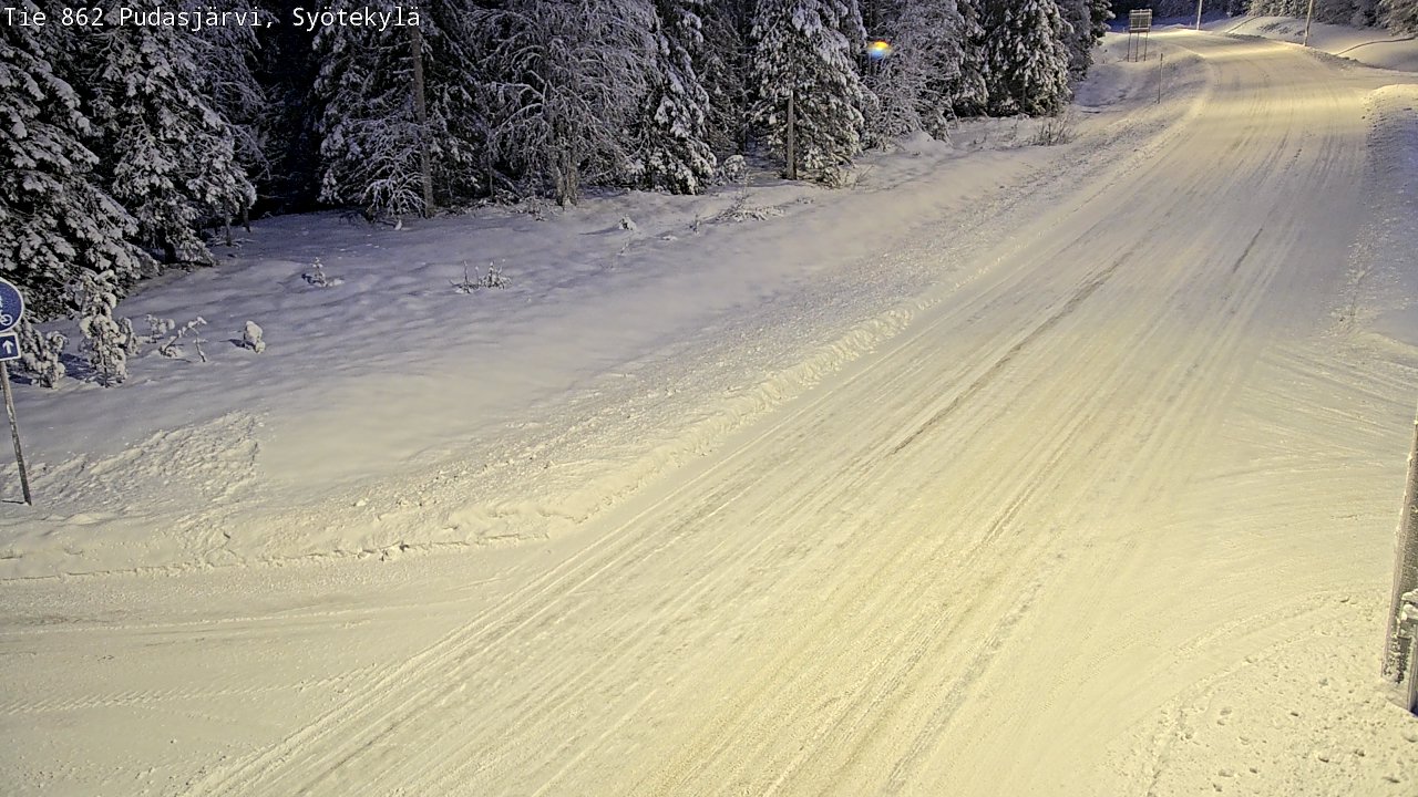 Weather Camera Image Road 862 Pudasjärvi, Syötekylä, Pudasjärvi, Pohjois-Pohjanmaa