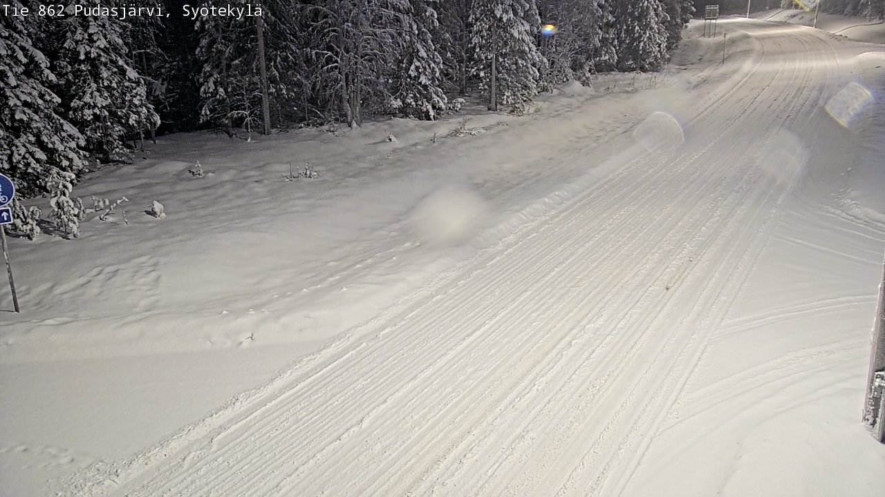 Weather Camera Image Road 862 Pudasjärvi, Syötekylä, Pudasjärvi, Pohjois-Pohjanmaa