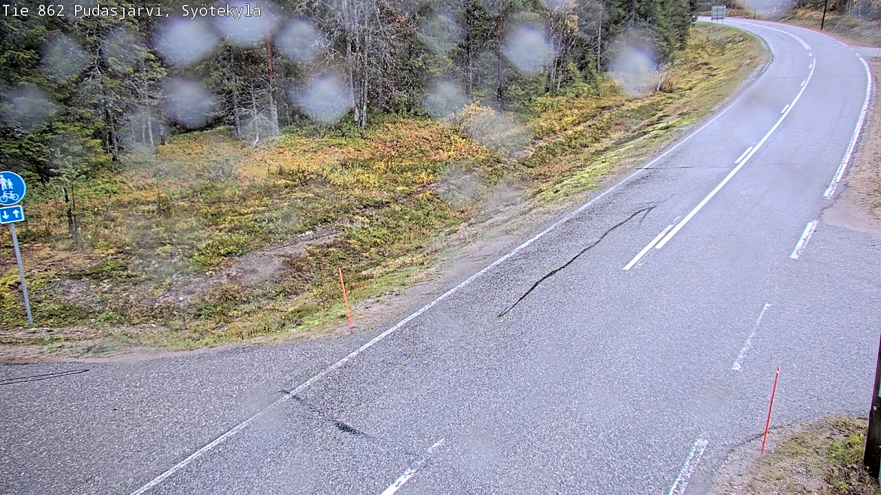Weather Camera Image Road 862 Pudasjärvi, Syötekylä, Pudasjärvi, Pohjois-Pohjanmaa