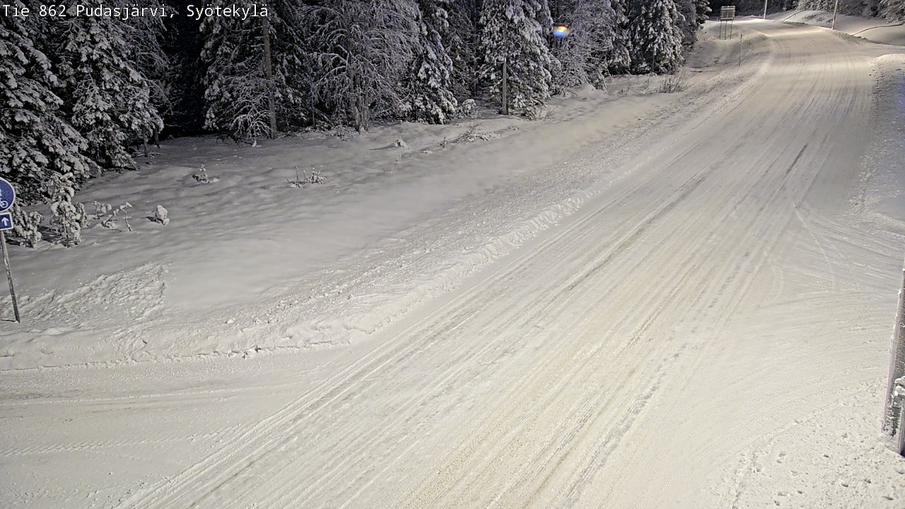 Weather Camera Image Road 862 Pudasjärvi, Syötekylä, Pudasjärvi, Pohjois-Pohjanmaa
