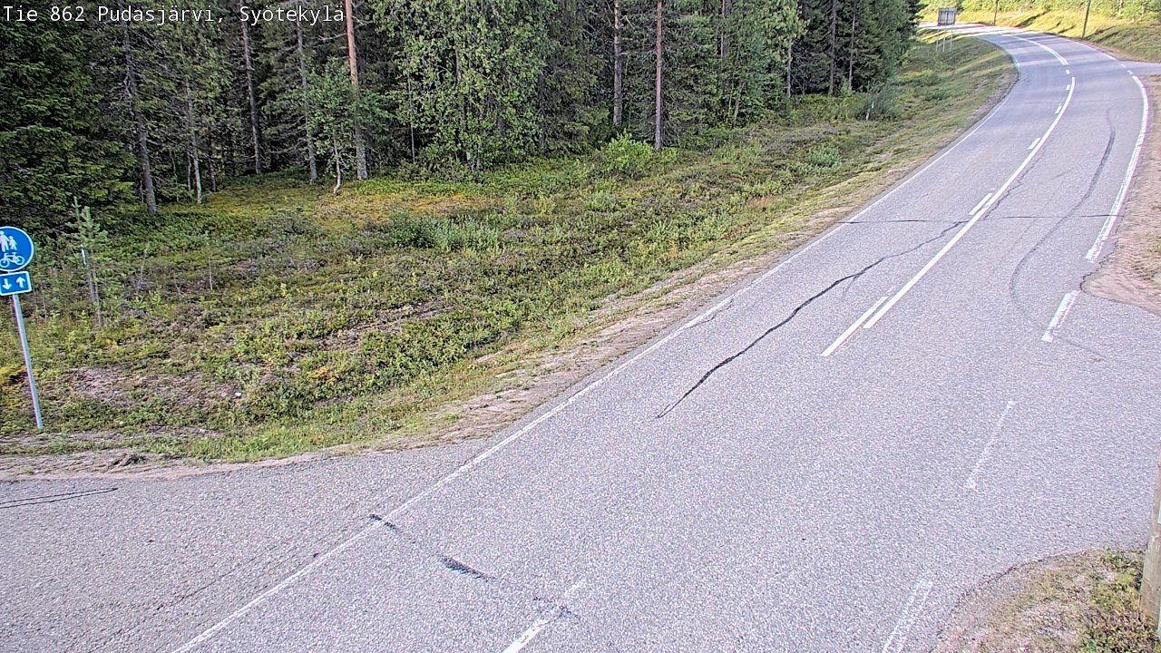 Weather Camera Image Road 862 Pudasjärvi, Syötekylä, Pudasjärvi, Pohjois-Pohjanmaa