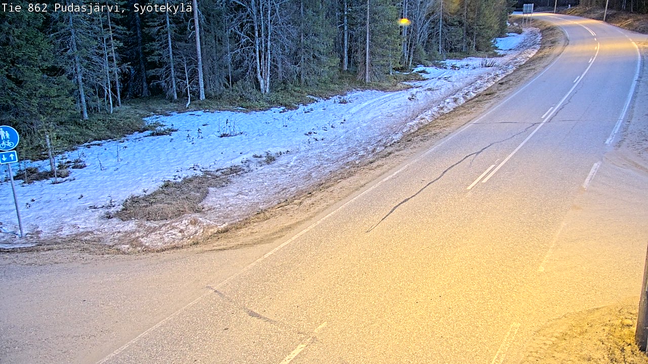 Weather Camera Image Väg 862 Pudasjärvi, Syötekylä, Pudasjärvi, Pohjois-Pohjanmaa