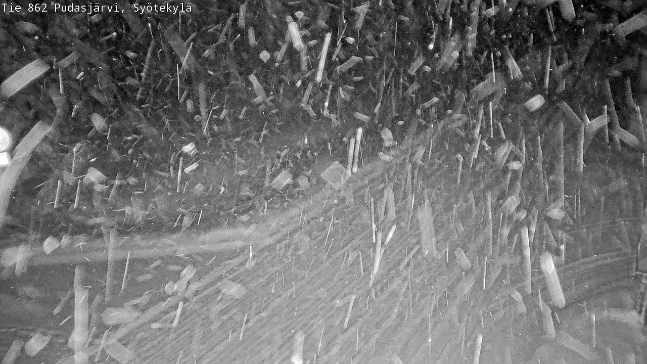 Weather Camera Image Väg 862 Pudasjärvi, Syötekylä, Pudasjärvi, Pohjois-Pohjanmaa