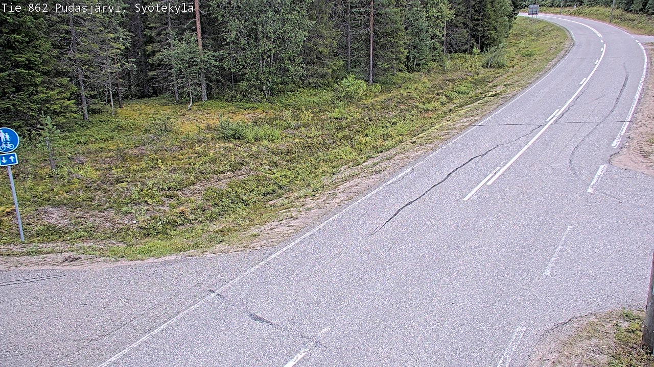 Weather Camera Image Road 862 Pudasjärvi, Syötekylä, Pudasjärvi, Pohjois-Pohjanmaa