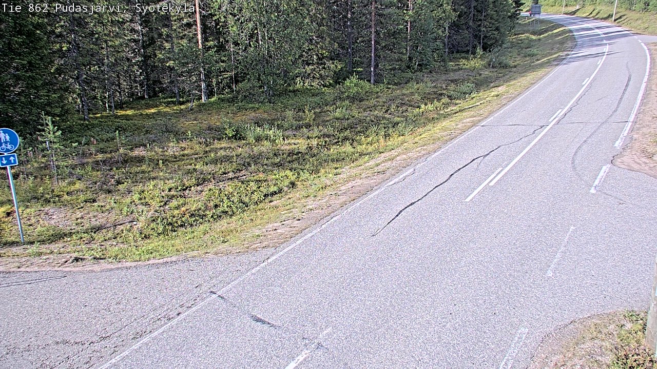 Weather Camera Image Road 862 Pudasjärvi, Syötekylä, Pudasjärvi, Pohjois-Pohjanmaa