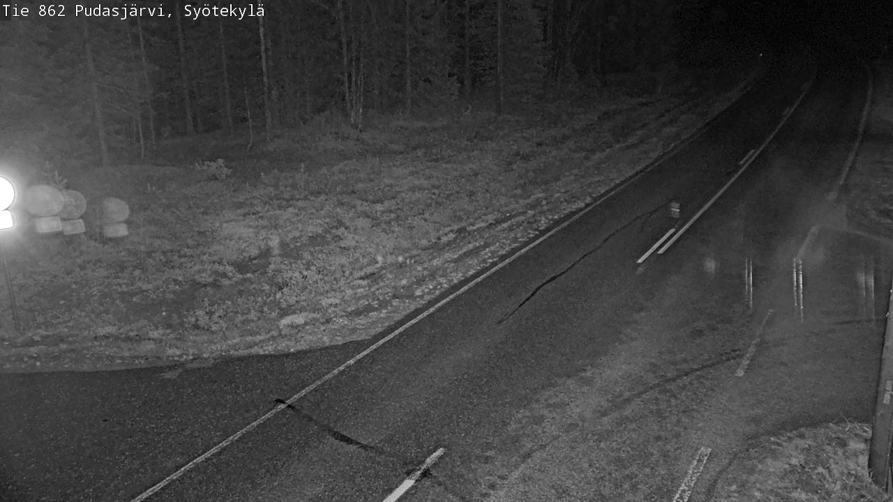 Weather Camera Image Road 862 Pudasjärvi, Syötekylä, Pudasjärvi, Pohjois-Pohjanmaa