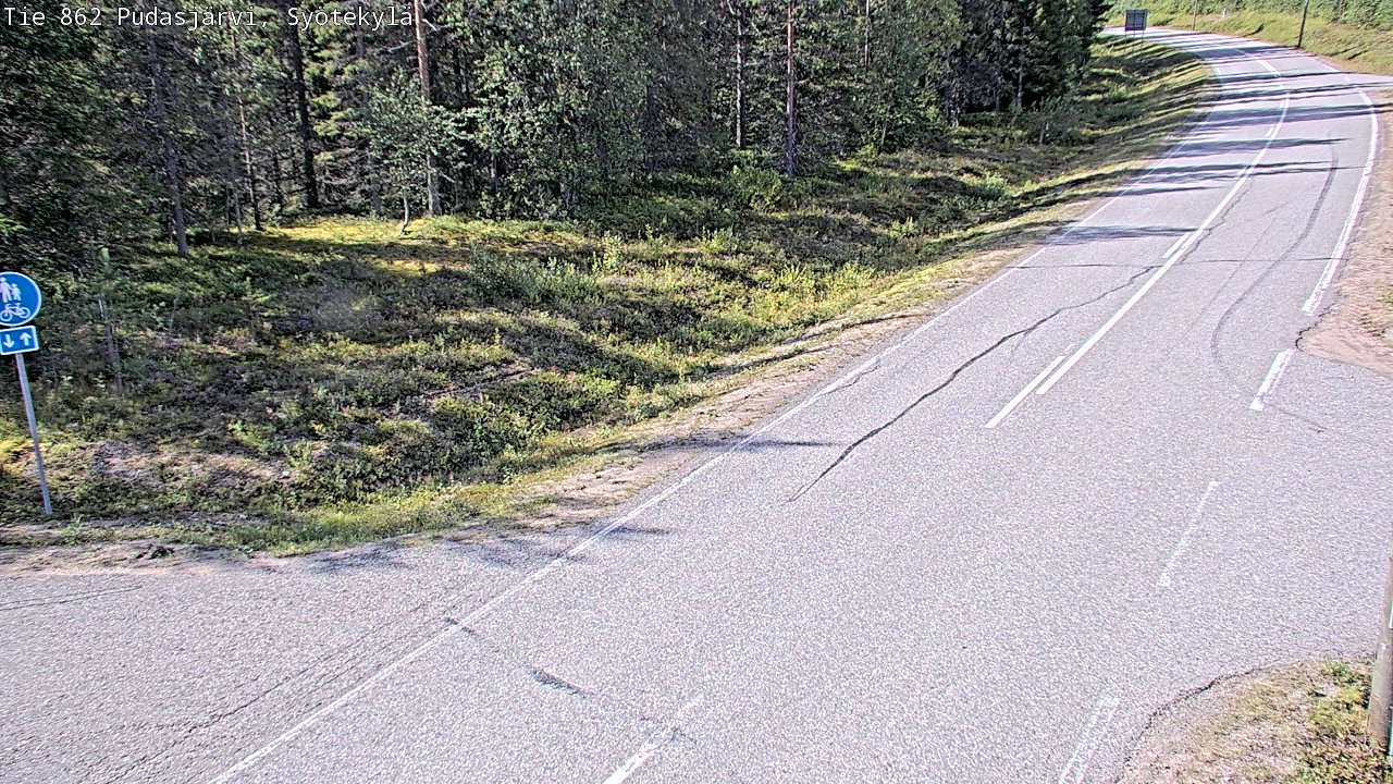 Weather Camera Image Road 862 Pudasjärvi, Syötekylä, Pudasjärvi, Pohjois-Pohjanmaa