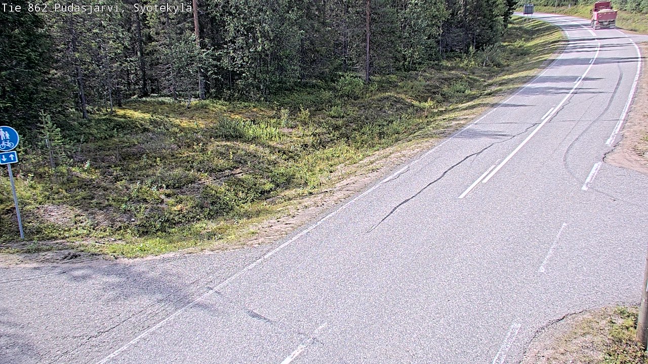 Weather Camera Image Road 862 Pudasjärvi, Syötekylä, Pudasjärvi, Pohjois-Pohjanmaa