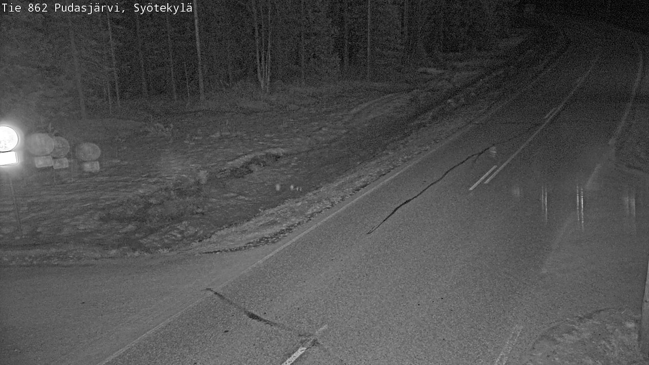 Weather Camera Image Väg 862 Pudasjärvi, Syötekylä, Pudasjärvi, Pohjois-Pohjanmaa