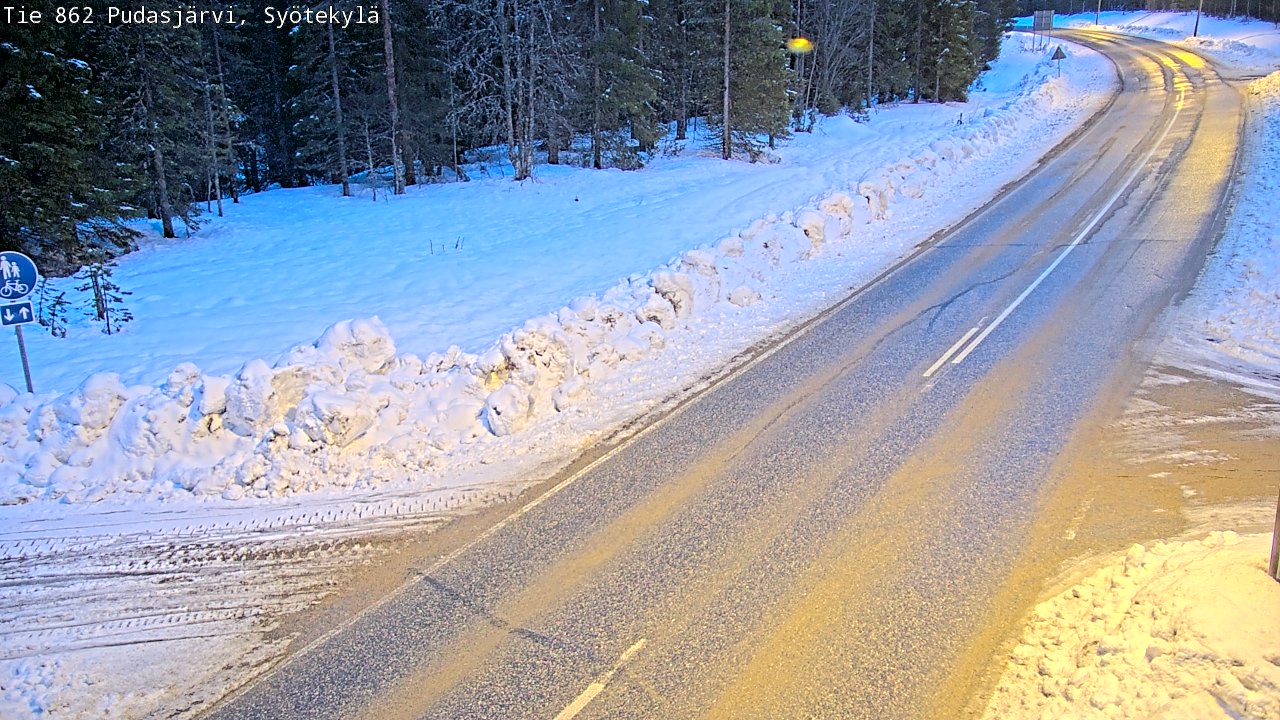 Weather Camera Image Road 862 Pudasjärvi, Syötekylä, Pudasjärvi, Pohjois-Pohjanmaa