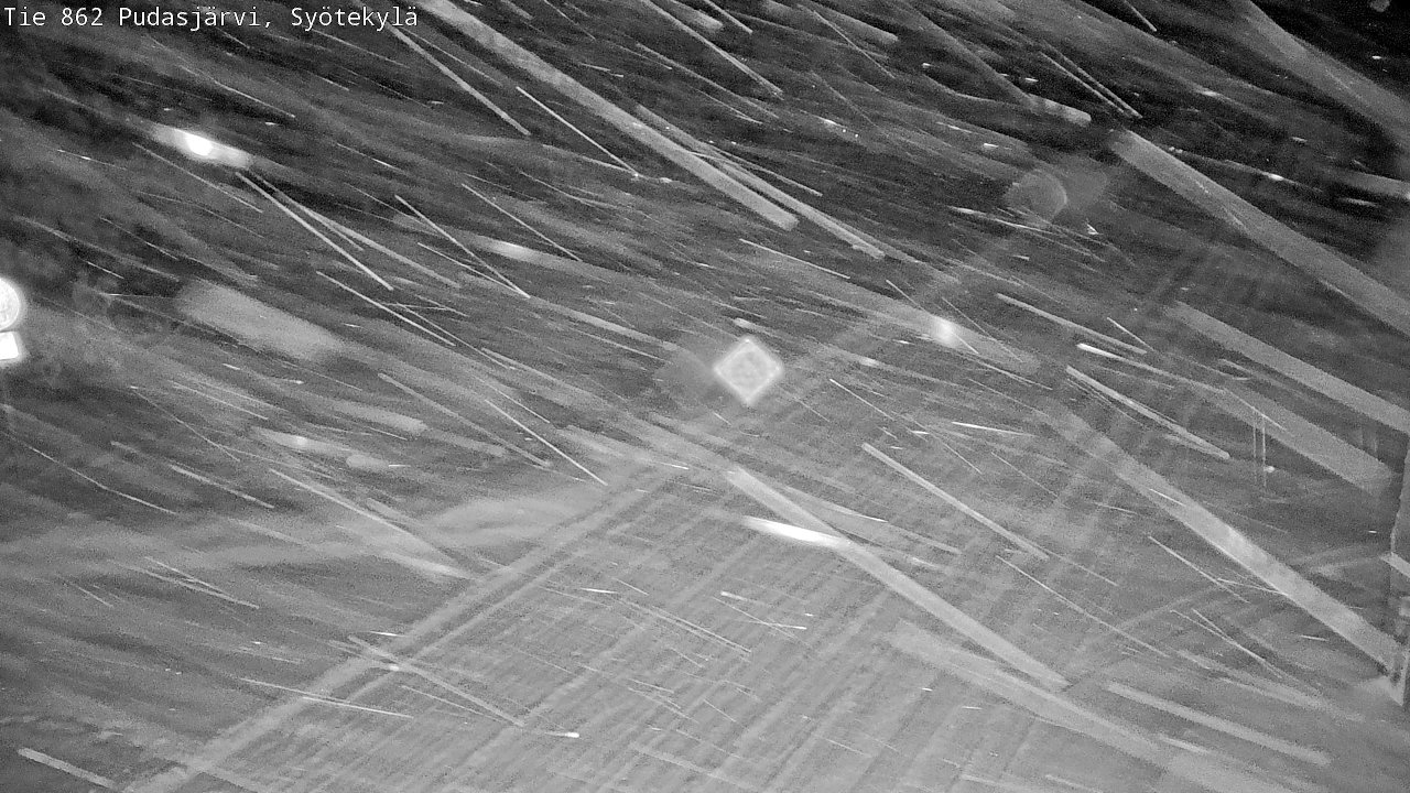 Weather Camera Image Road 862 Pudasjärvi, Syötekylä, Pudasjärvi, Pohjois-Pohjanmaa