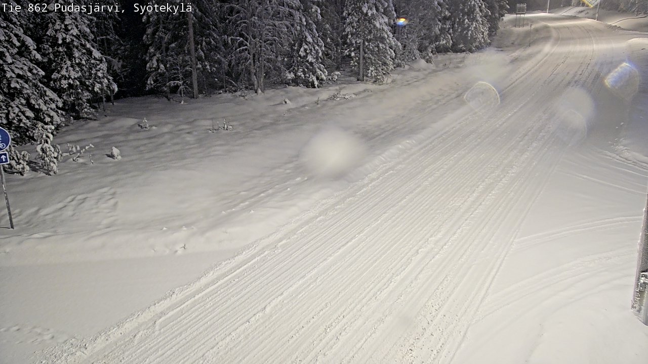 Weather Camera Image Road 862 Pudasjärvi, Syötekylä, Pudasjärvi, Pohjois-Pohjanmaa