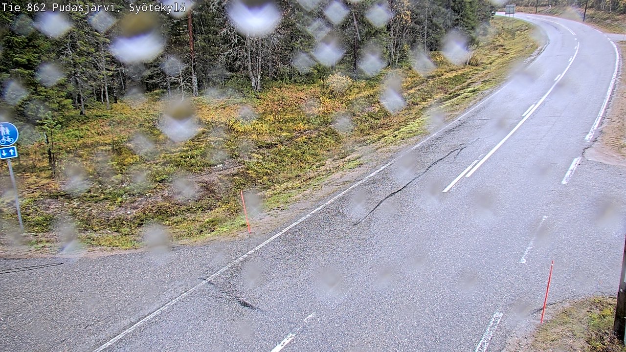 Weather Camera Image Road 862 Pudasjärvi, Syötekylä, Pudasjärvi, Pohjois-Pohjanmaa