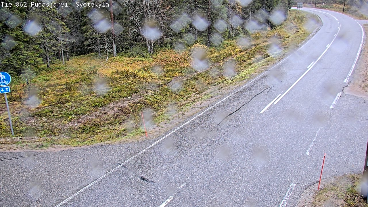 Weather Camera Image Road 862 Pudasjärvi, Syötekylä, Pudasjärvi, Pohjois-Pohjanmaa
