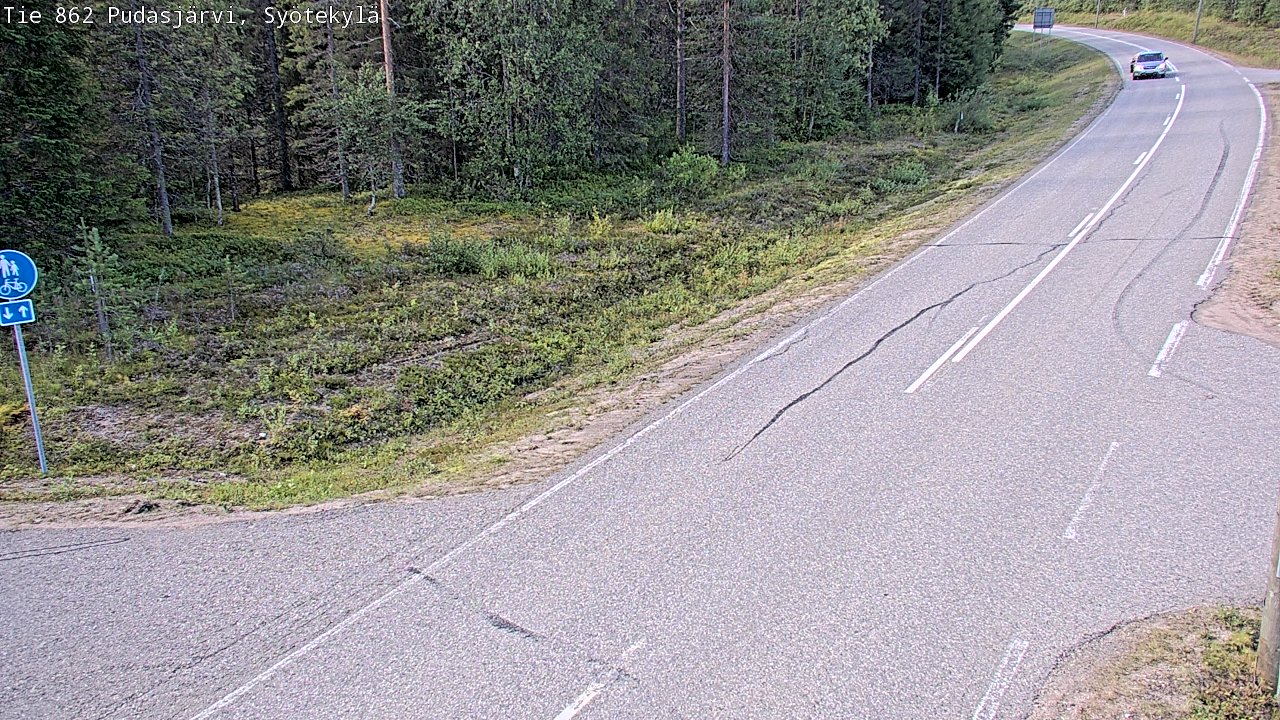 Weather Camera Image Road 862 Pudasjärvi, Syötekylä, Pudasjärvi, Pohjois-Pohjanmaa