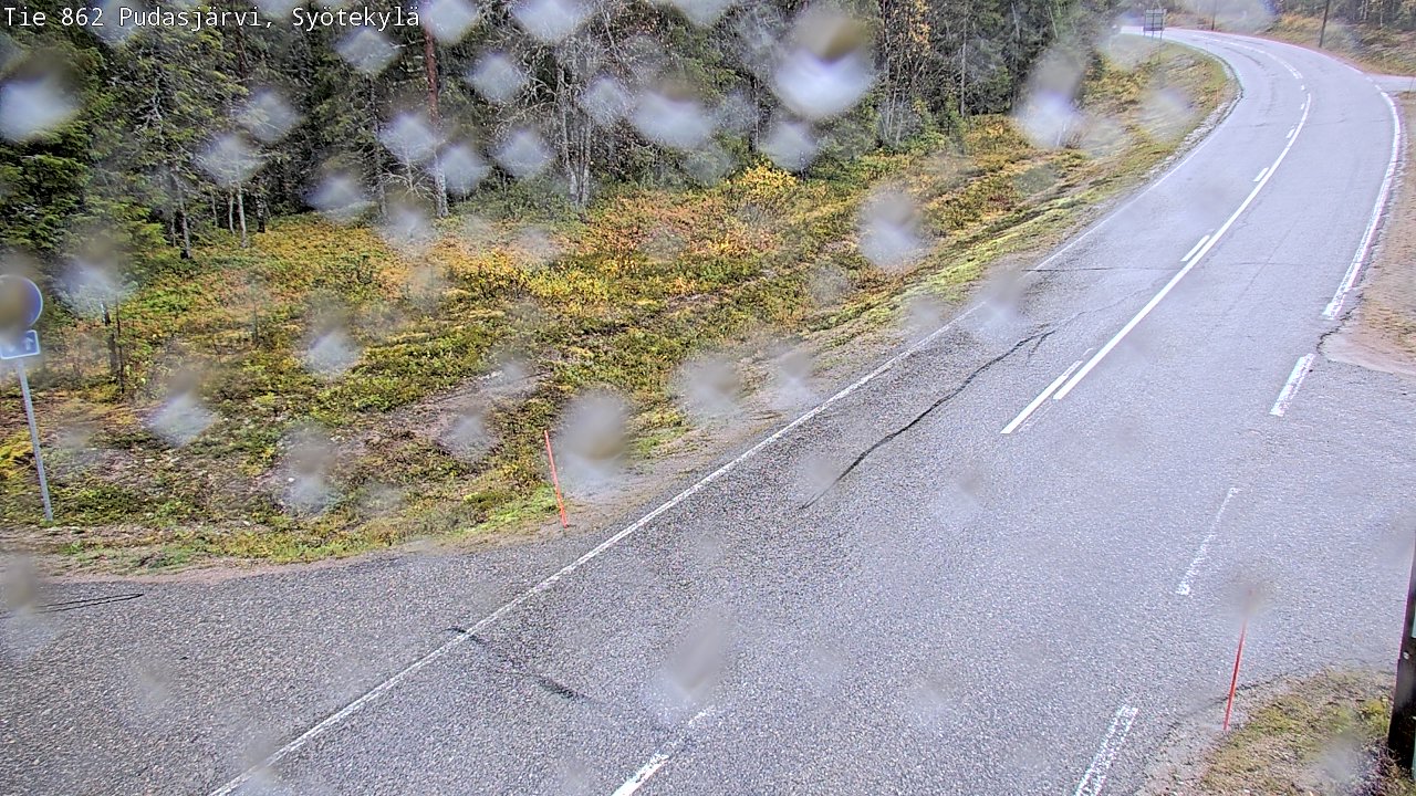 Weather Camera Image Road 862 Pudasjärvi, Syötekylä, Pudasjärvi, Pohjois-Pohjanmaa
