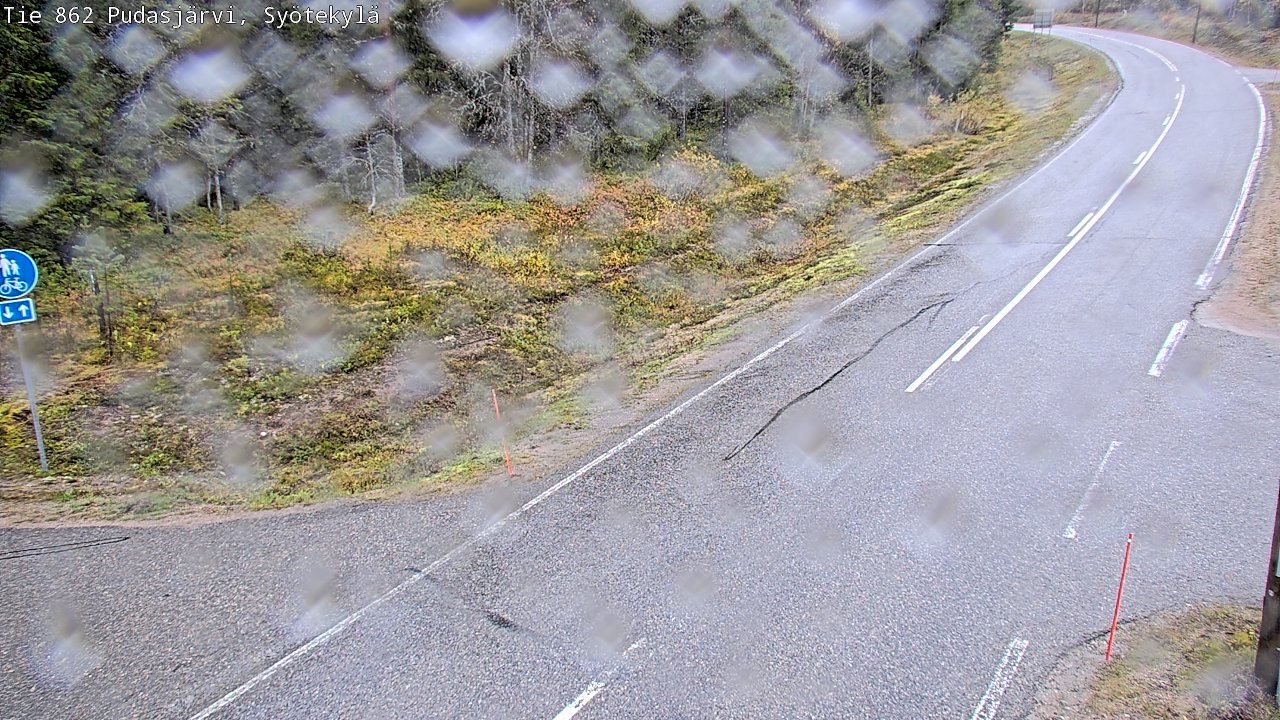 Weather Camera Image Road 862 Pudasjärvi, Syötekylä, Pudasjärvi, Pohjois-Pohjanmaa