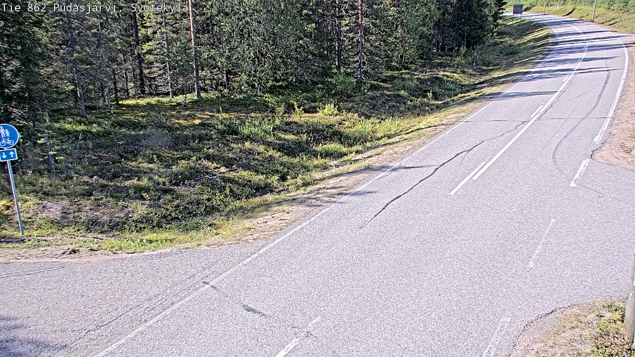 Weather Camera Image Road 862 Pudasjärvi, Syötekylä, Pudasjärvi, Pohjois-Pohjanmaa