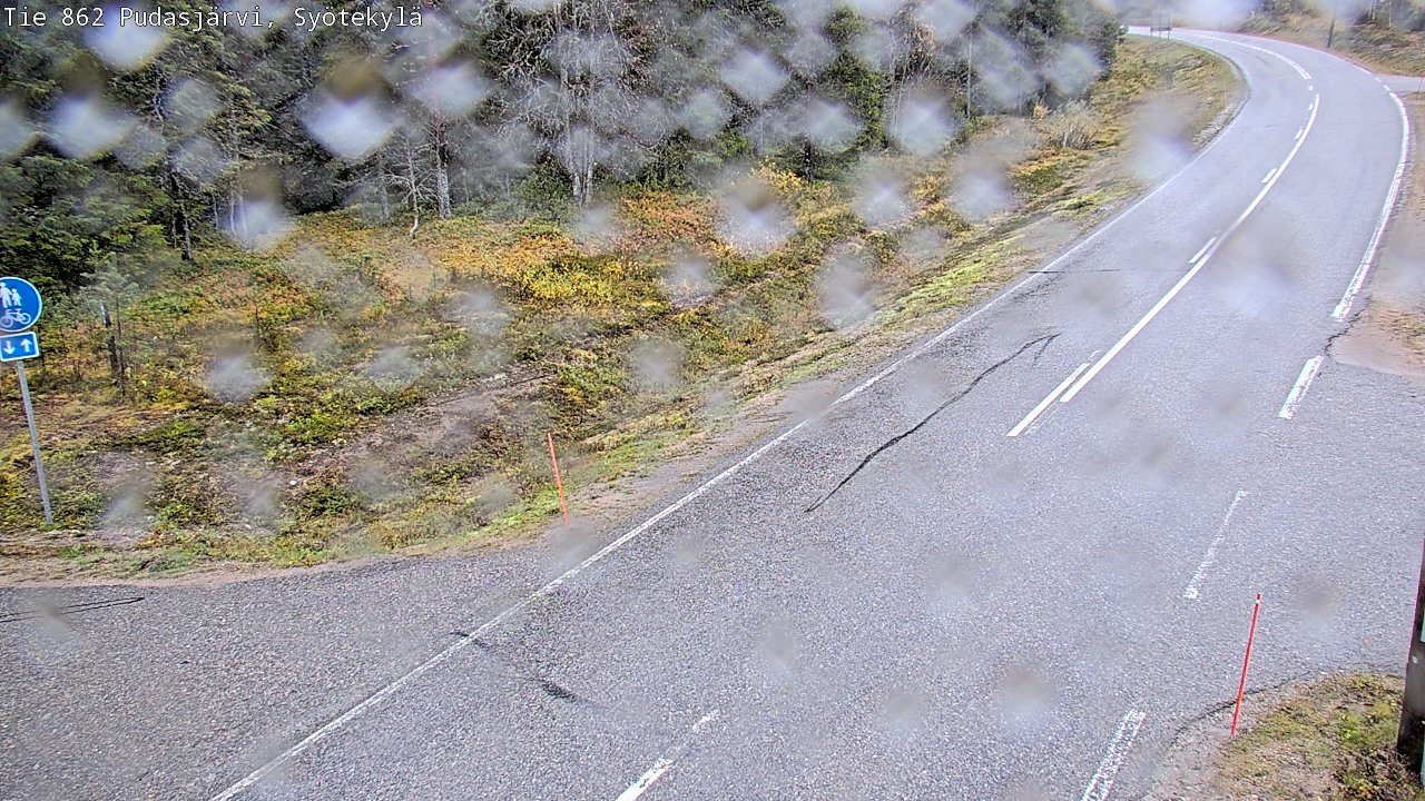 Weather Camera Image Road 862 Pudasjärvi, Syötekylä, Pudasjärvi, Pohjois-Pohjanmaa