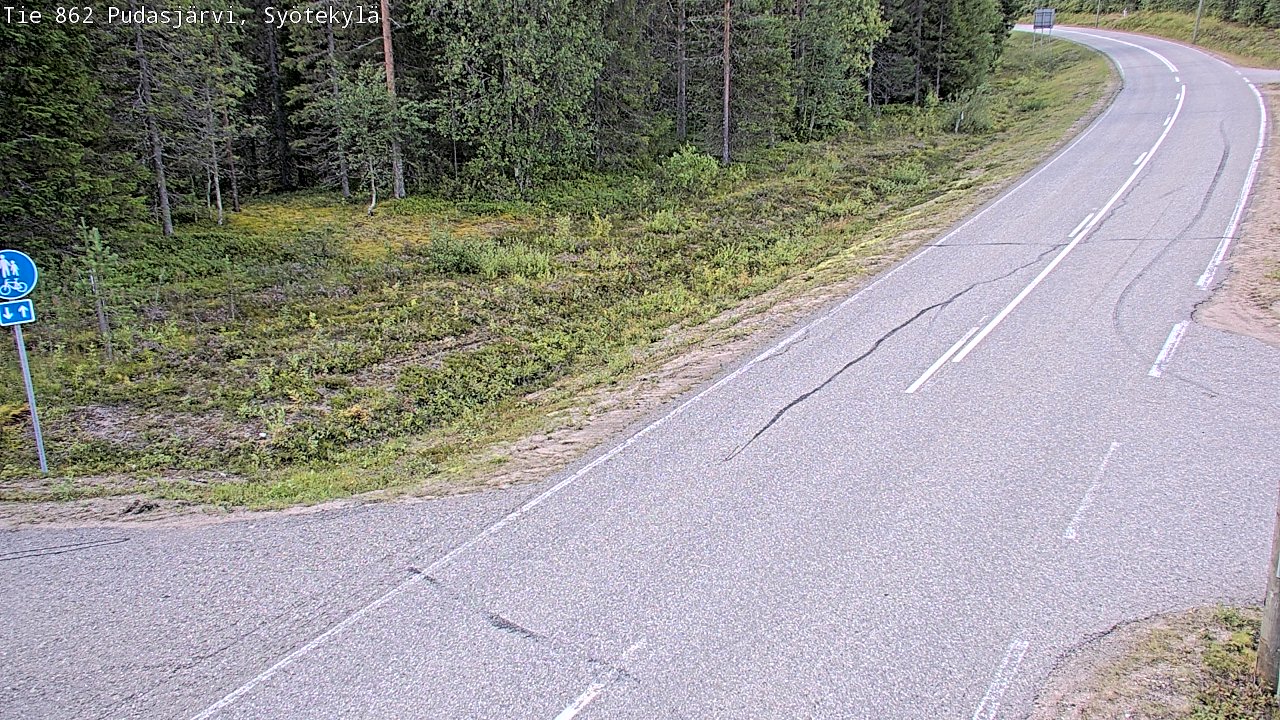 Weather Camera Image Road 862 Pudasjärvi, Syötekylä, Pudasjärvi, Pohjois-Pohjanmaa