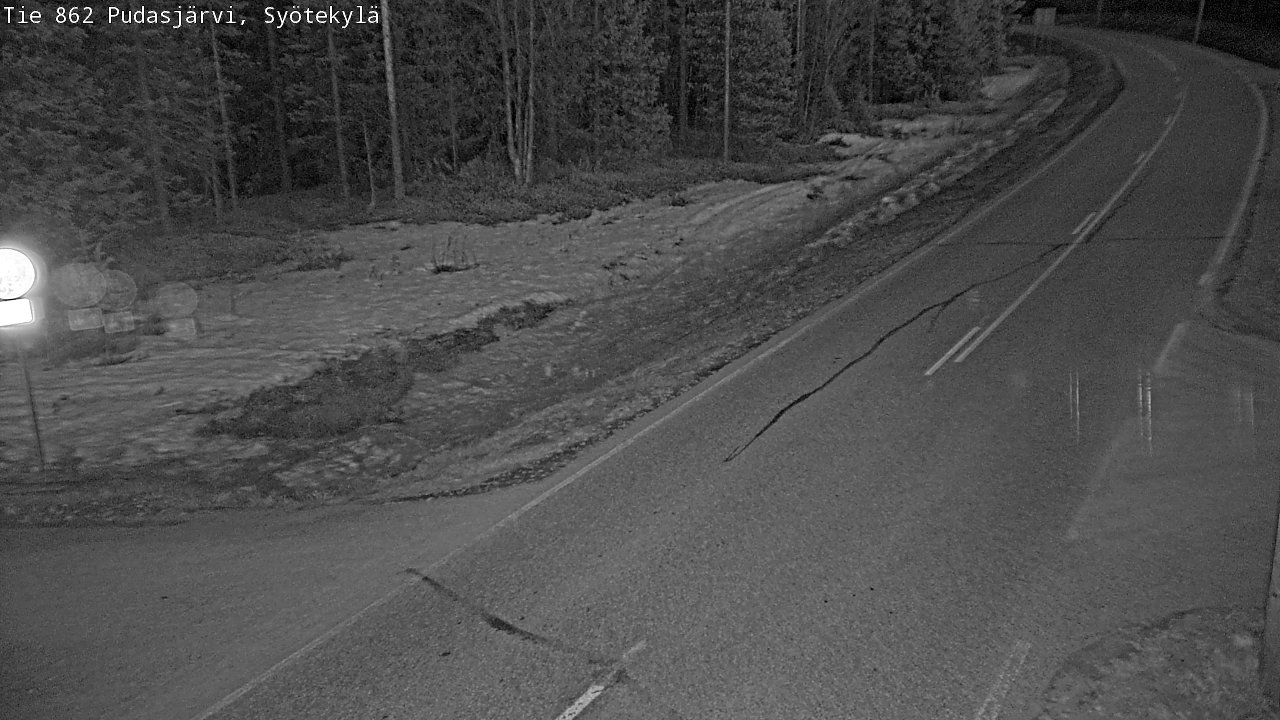Weather Camera Image Väg 862 Pudasjärvi, Syötekylä, Pudasjärvi, Pohjois-Pohjanmaa